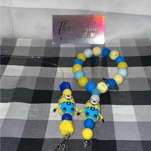 Minions keychain wristlet & freshie hanger for car
